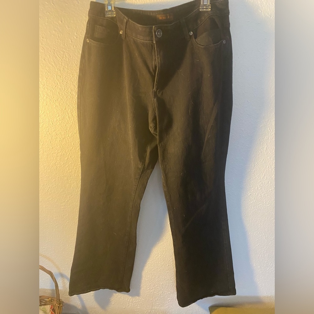 Coldwater‎ Creek Womens Jeans. Black Sz 16. Very stretchy. Boot flare